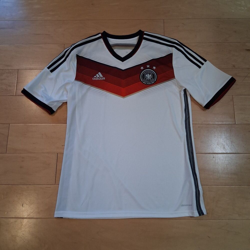 Adidas Germany 2014 World Cup Home Soccer Jersey Mens L 3 Star DFB Climacool